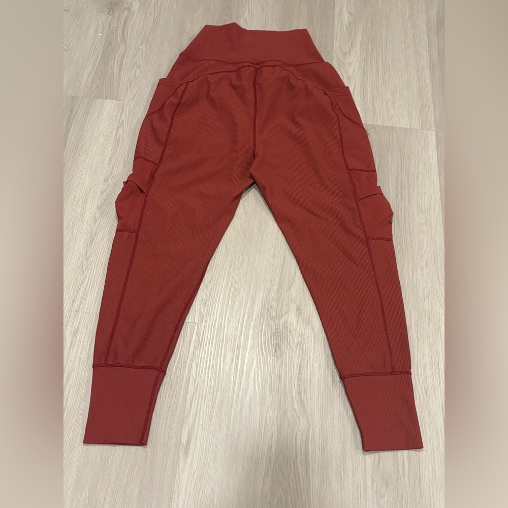 Free People Movement Take A Hike Harem Pants High Waisted Orange Red XS - Picture 6 of 9